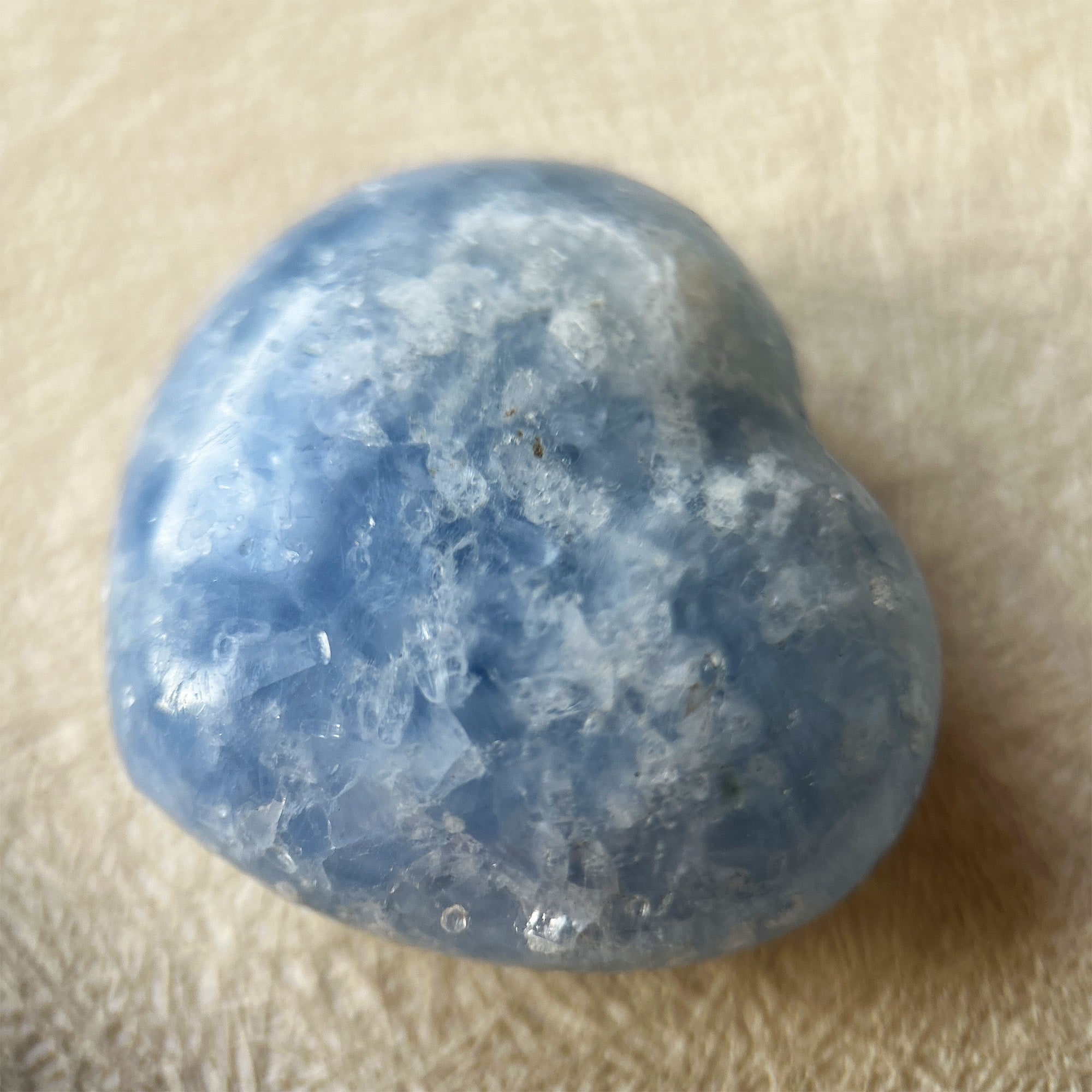 Blue Calcite Heart Crystal