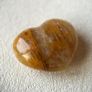 Golden Healer Quartz Heart Crystal